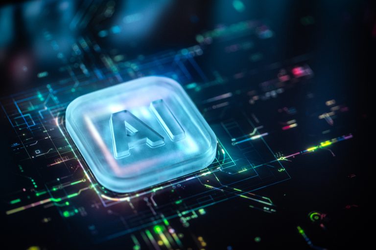 Abstract Visual Representation Of AI Technology In Digital 3D Blocks